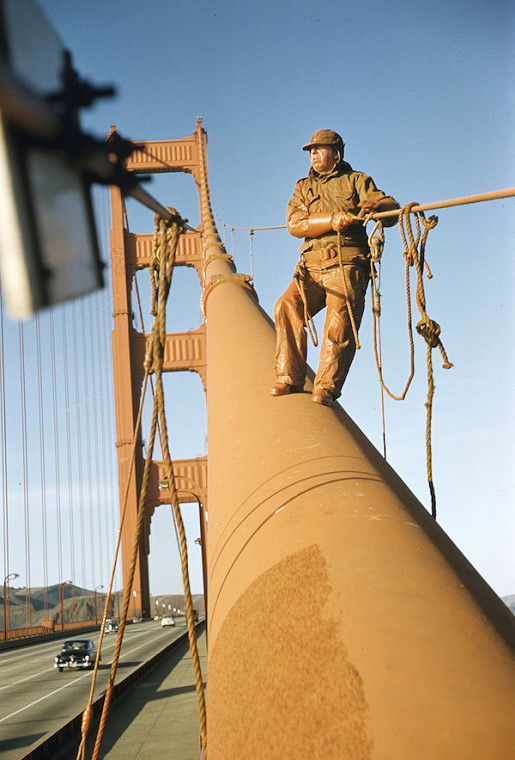 Painter of the Golden Gate Bridge, San Francisco, USA 1953
